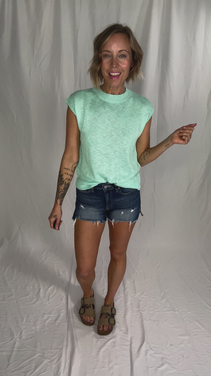Maya Knit Crew Neck Top- MINT-FINAL SALE