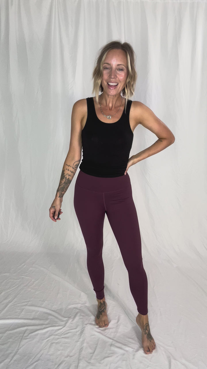 MONO B Soulstice High Waist Legging- DARK PLUM