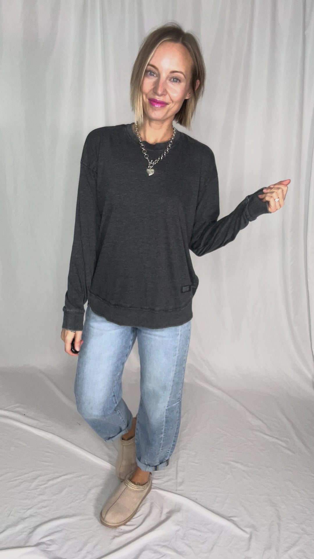 ROYCE Poncho Long Sleeve- BLACK