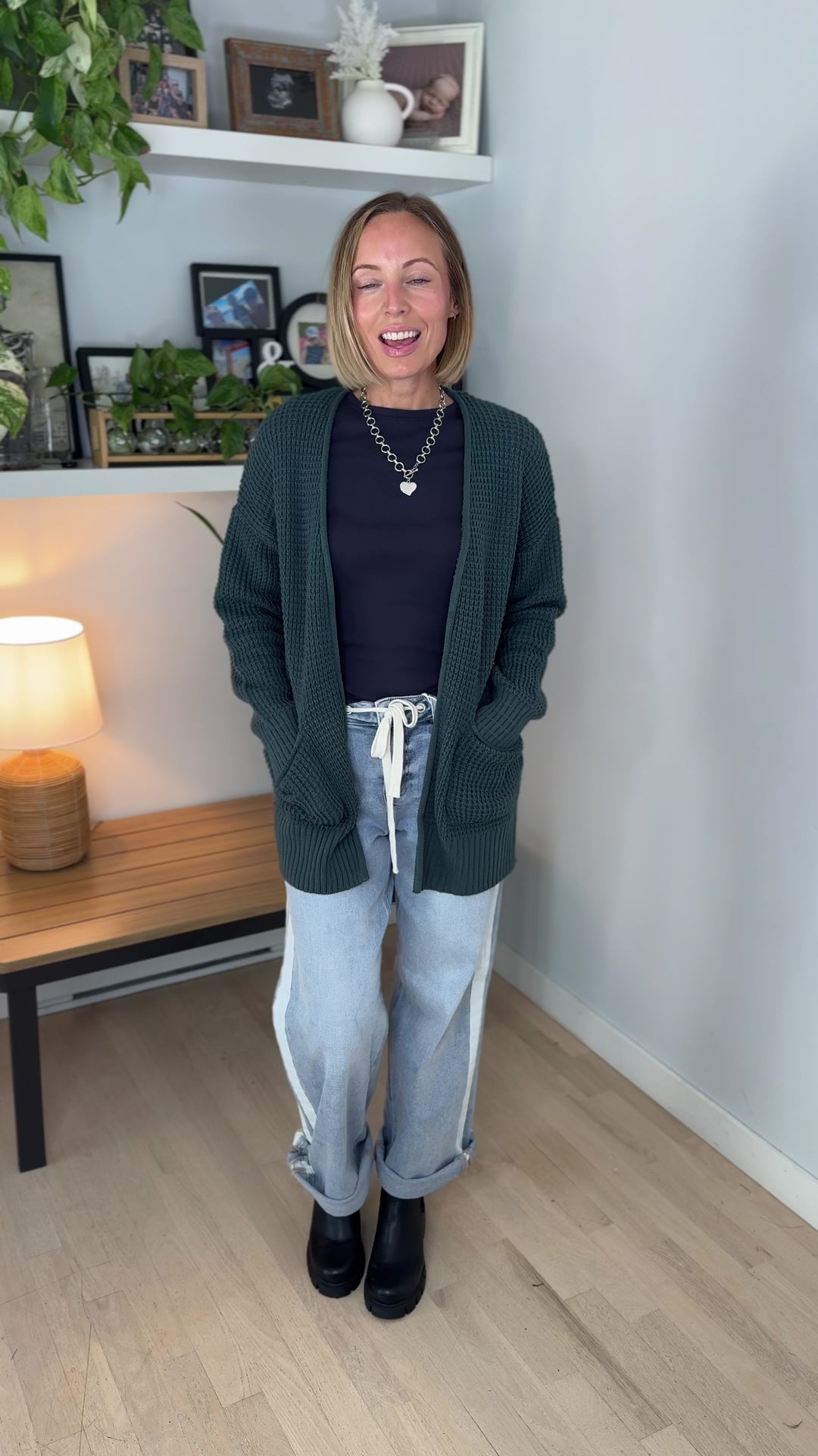 Marley Waffle Cardigan- ASH JADE