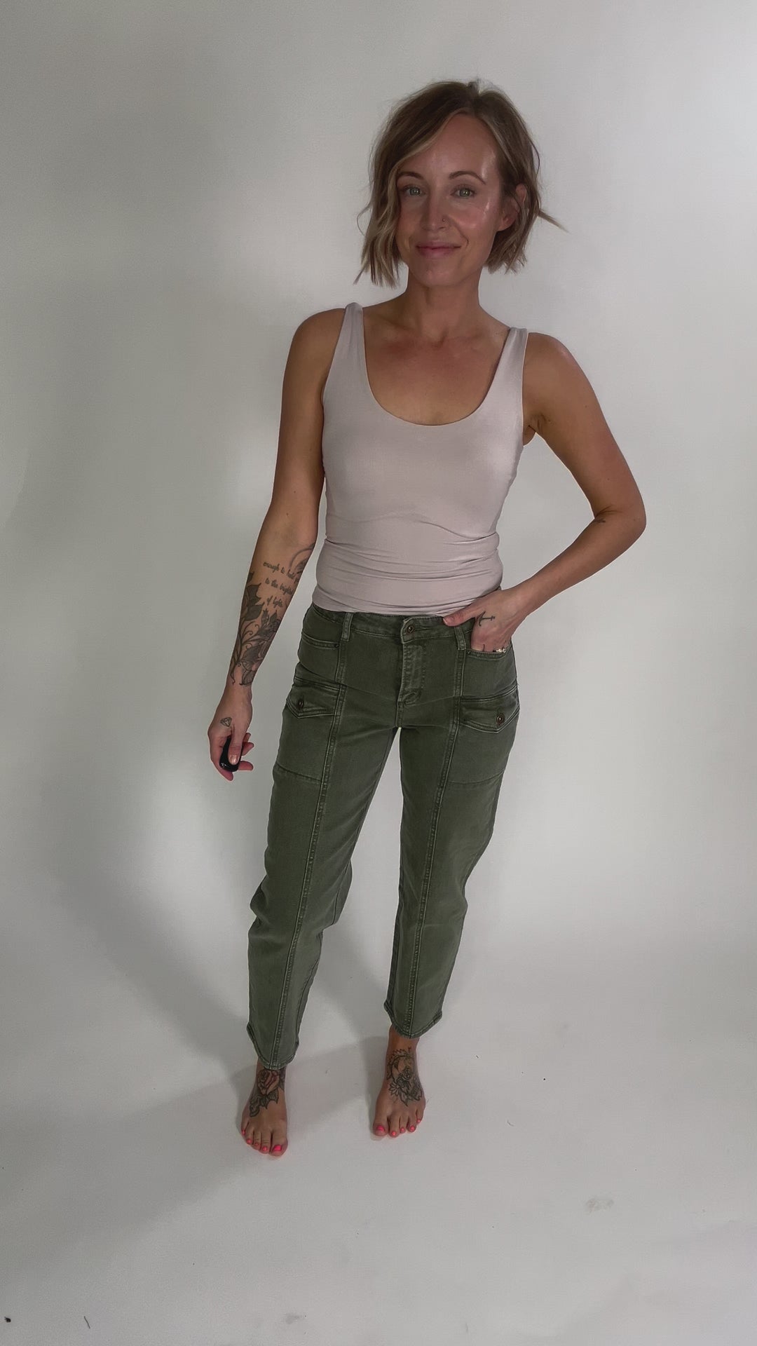 Lucy Scoop Neck Jersey Tank- STONE-FINAL SALE