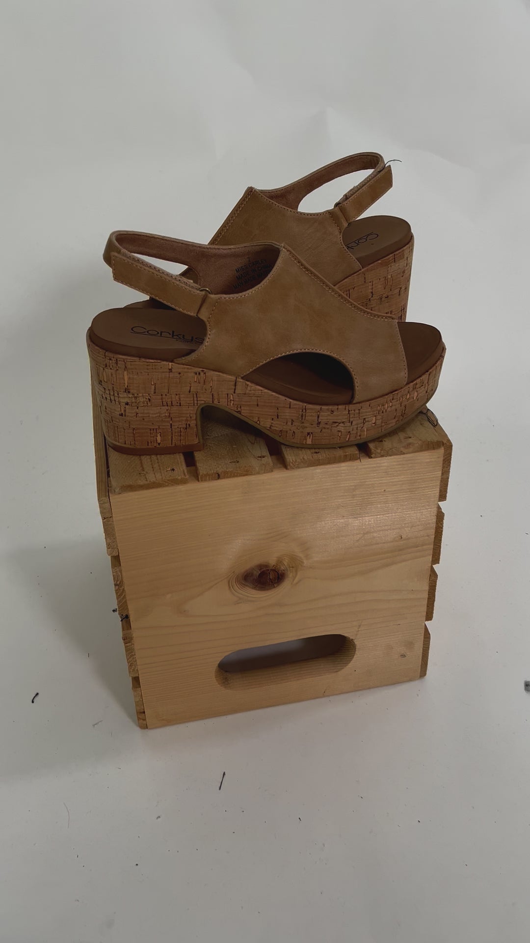 CORKYS  Miss Carley Comfort Heel Sandal- CARAMEL-FINAL SALE *10*