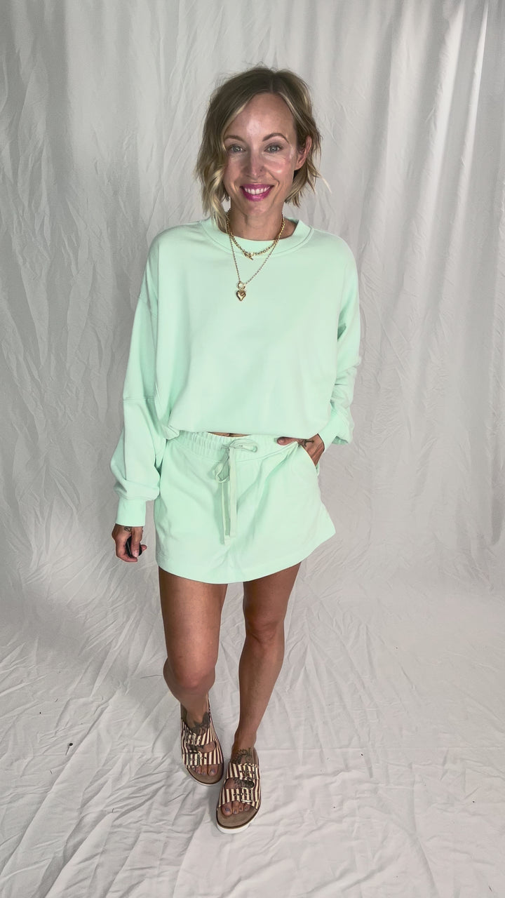 Karla French Terry Casual Skort- FRESH MINT-FINAL SALE