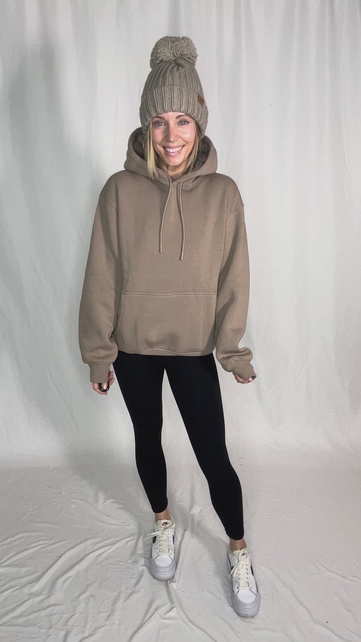 MONO B Calla Cloud Hoodie- CREAMY TAUPE