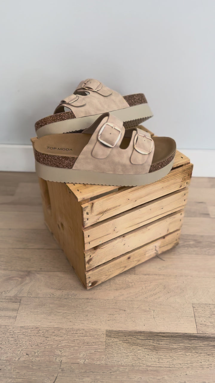 Avril Platform Sandal- BEIEGE