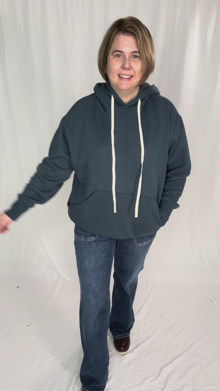 Mono B Cloudwalk Pullover Fleece Hoodie- MIDNIGHT NAVY