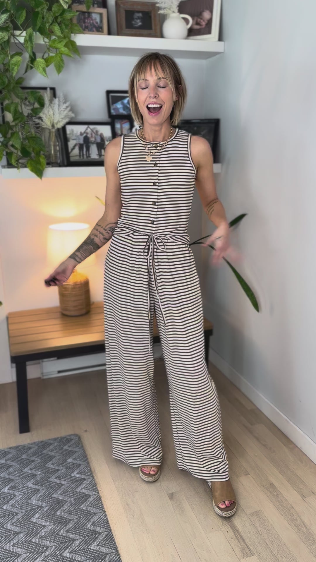 Maple Striped Knit Set- BROWN