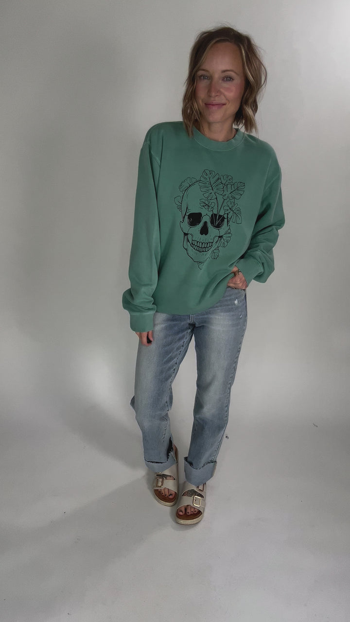 Tropical Skull Premium Crewneck