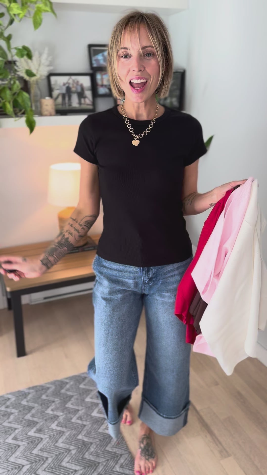 Sable Baby Rib Tee- OFF WHITE