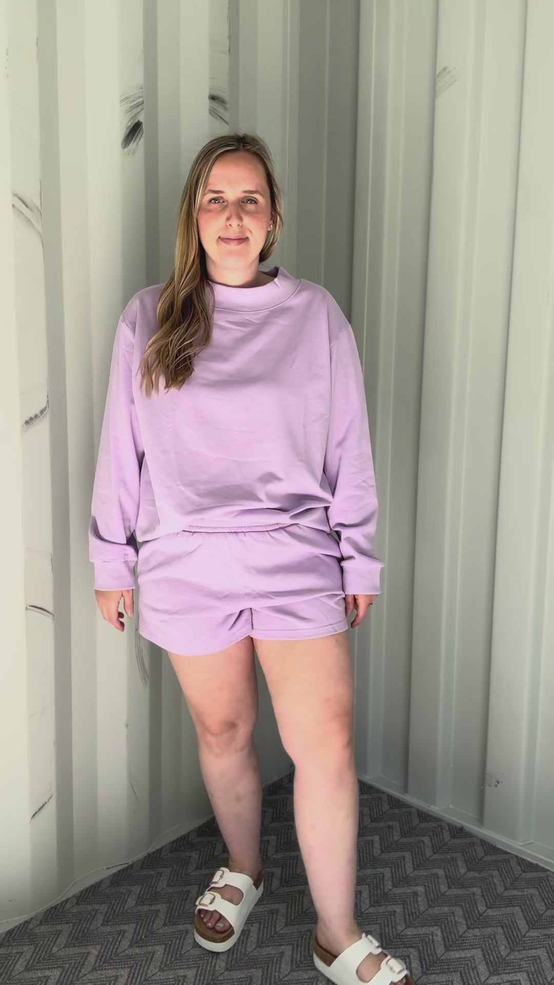 Lenny Relaxed Knit Sweat Shorts- LAVENDER