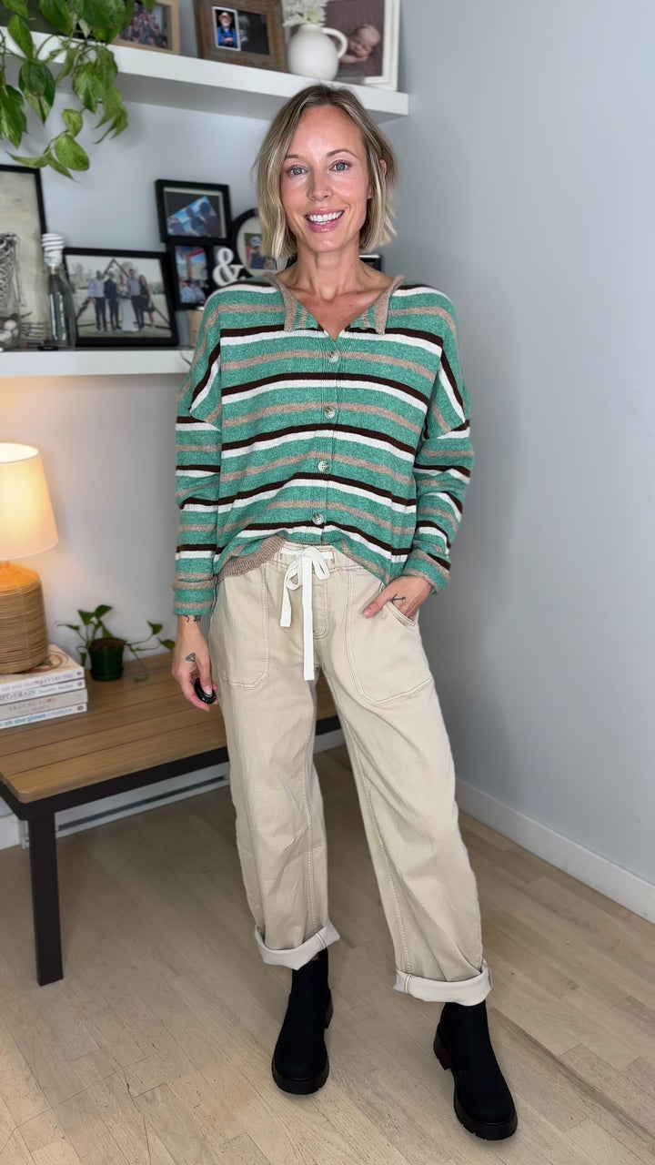 Hattie Sweater cardigan- KELLY GREEN