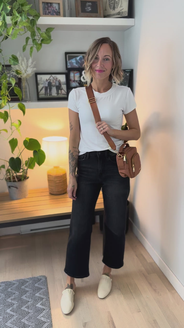 Nisha Nylon Crossbody Bag- BROWN