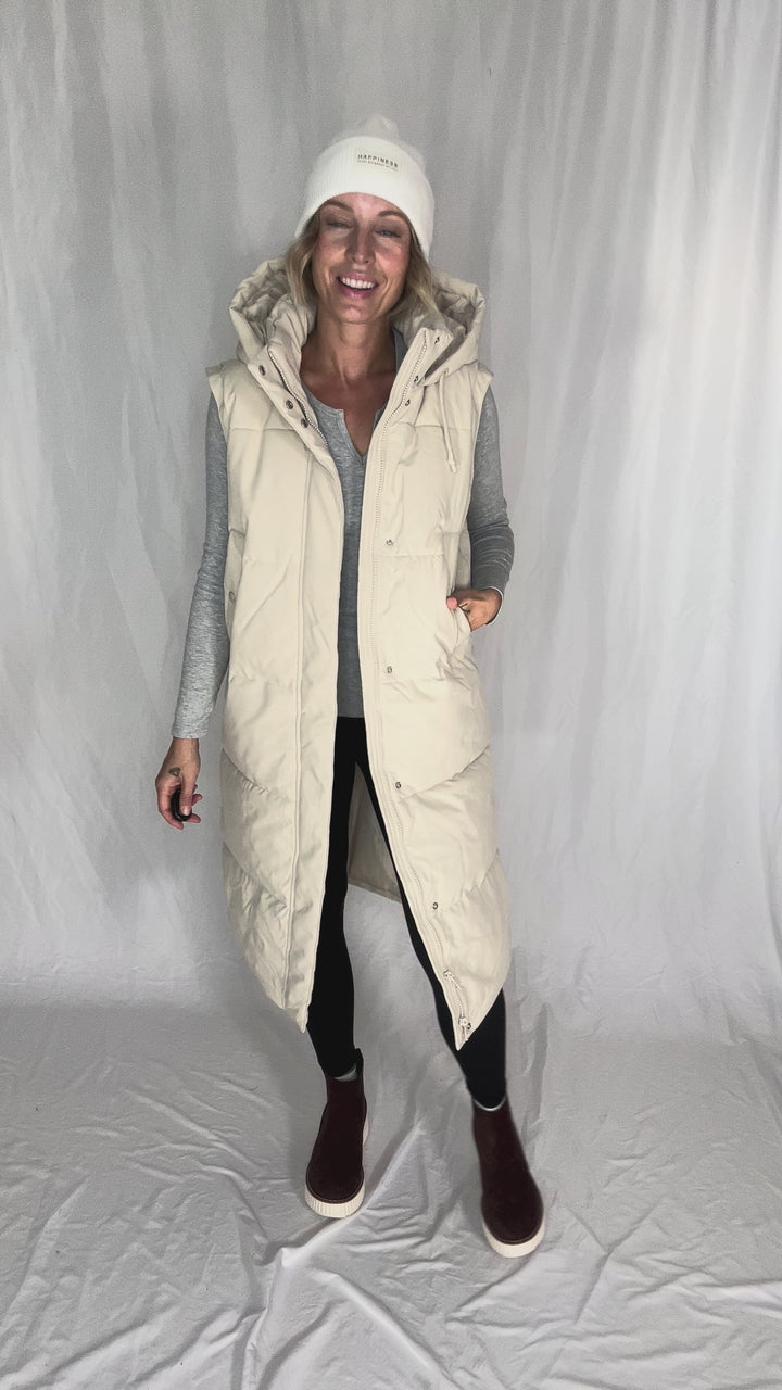 VERO MODA Cedar 2-in-1 Puffer Coat/Vest- OATMEAL