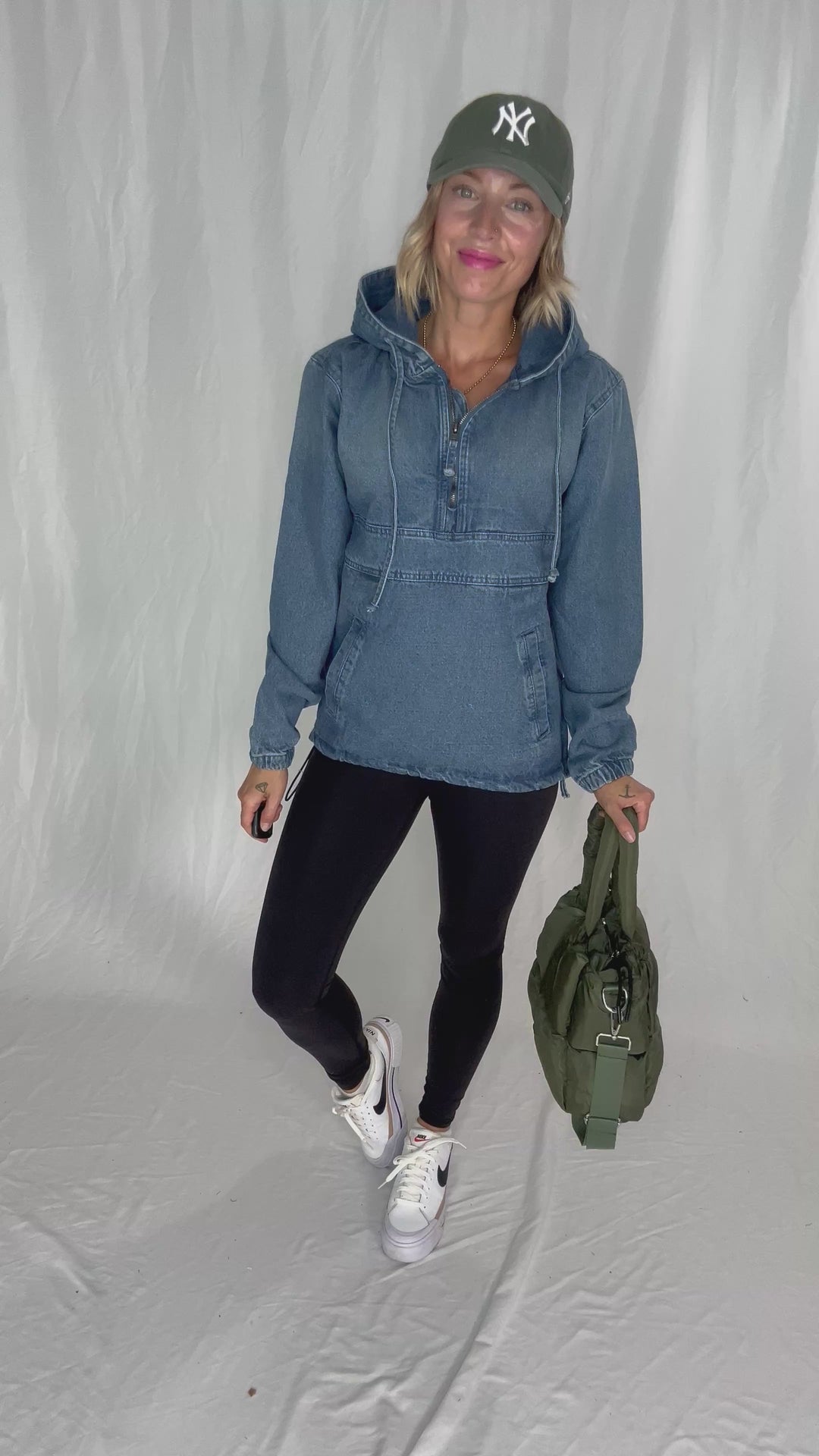Bex Denim Hoodie Jacket- MED/LIGHT WASH **PRE-ORDER ETA SEPT 18th**