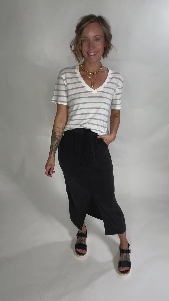 Julia Midi Skirt- VINTAGE BLACK-FINAL SALE