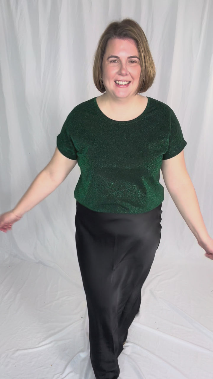 ONLY Moster Glitter Top- EMERALD