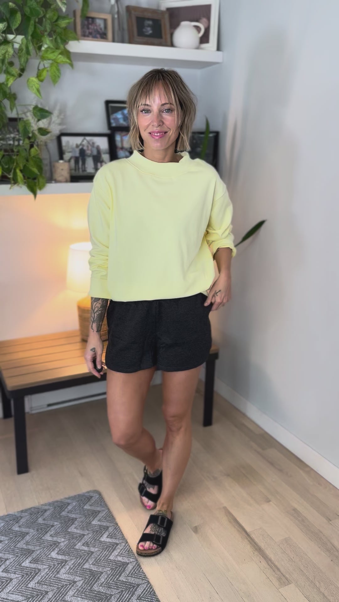 Neve Washed Sweat Shorts- BLACK-FINAL SALE *L*