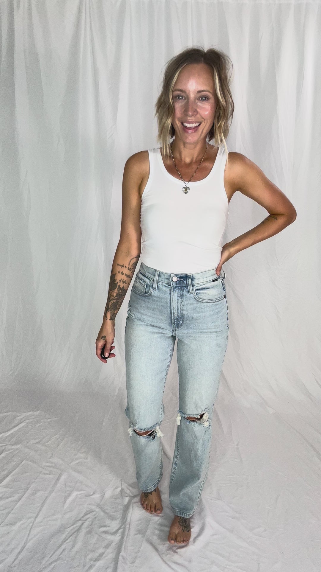 NOISY MAY Sirene Organic Cotton Tank Top- WHITE