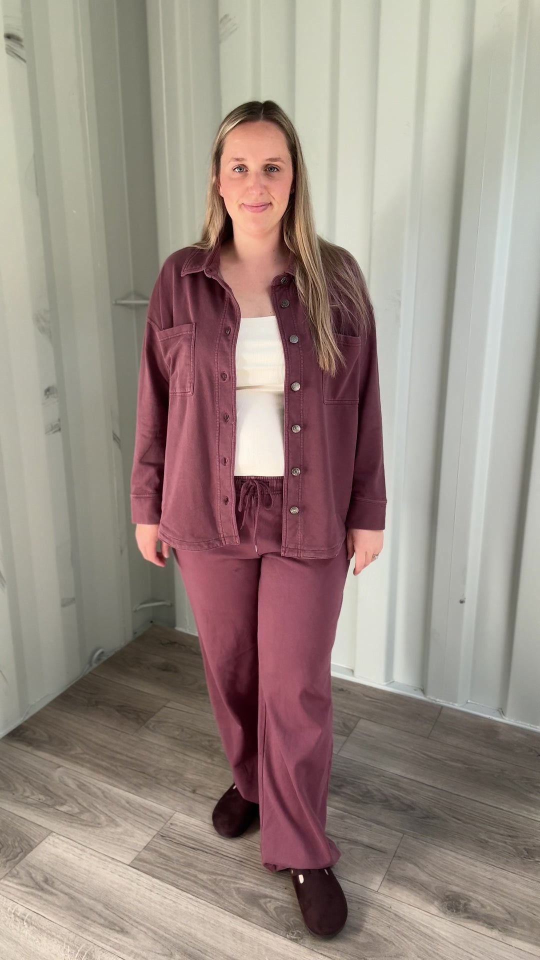 Khendra Cotton Shacket- WASHED RAISIN