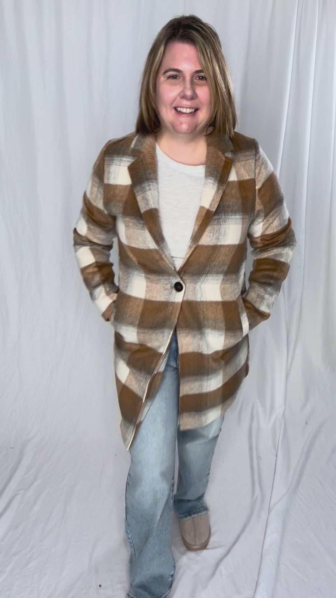 Conrad Plaid Jacket- CAMEL