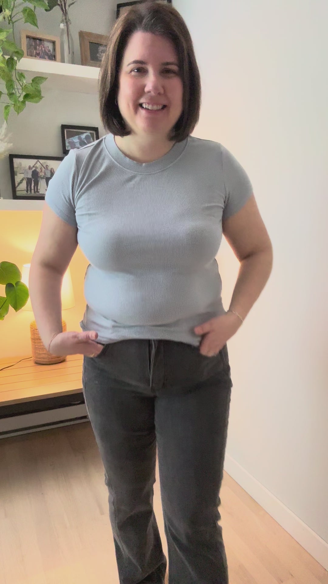 Colette Classic Ribbed T-Shirt- ICE BLUE-FINAL SALE