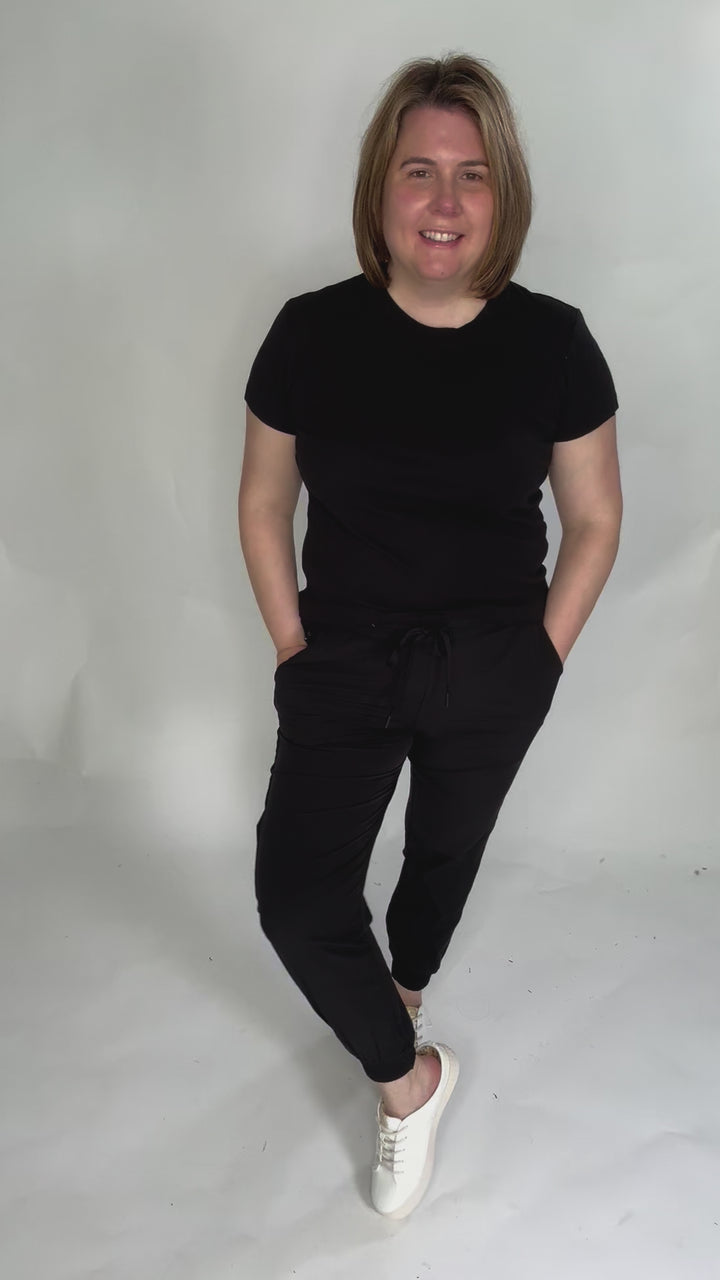 Shalena Soft Cotton Blend Tee- BLACK-FINAL SALE