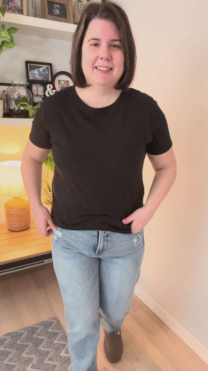 RISEN Carrie High Rise Straight Leg Tummy Control Jeans- MEDIUM WASH