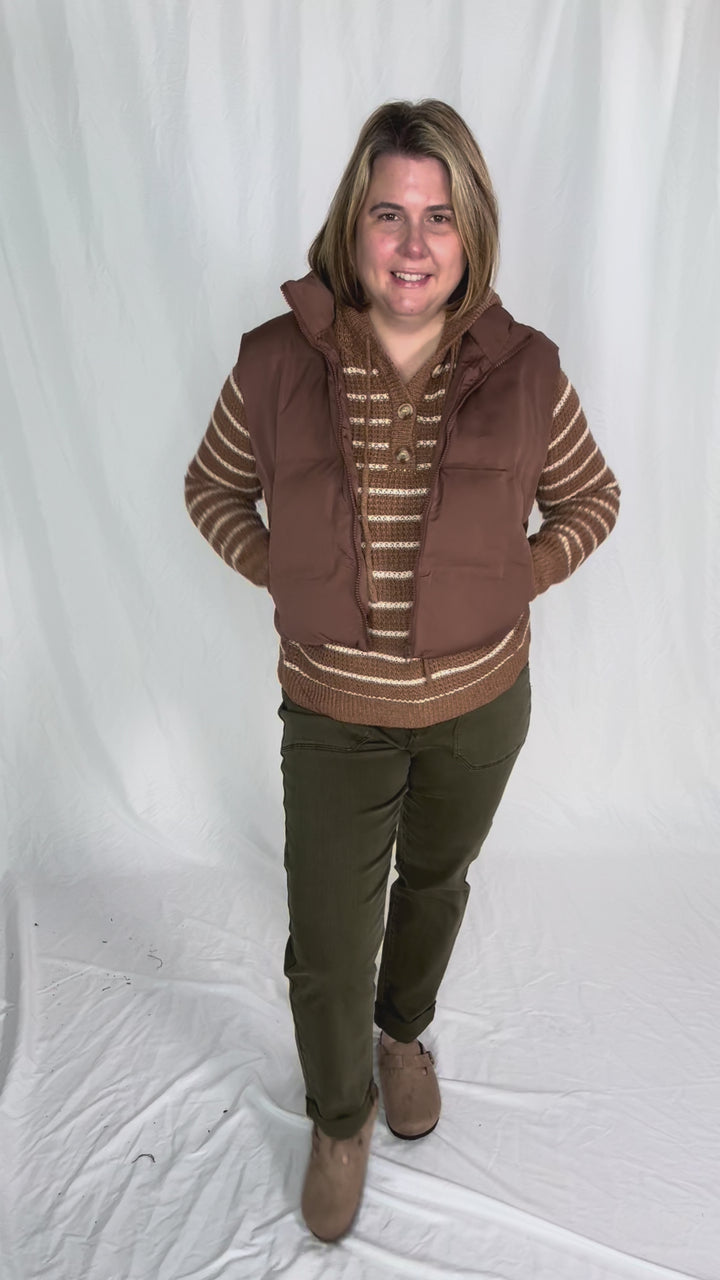 THREAD & SUPPLY Issey Vest- CAPPUCCINO
