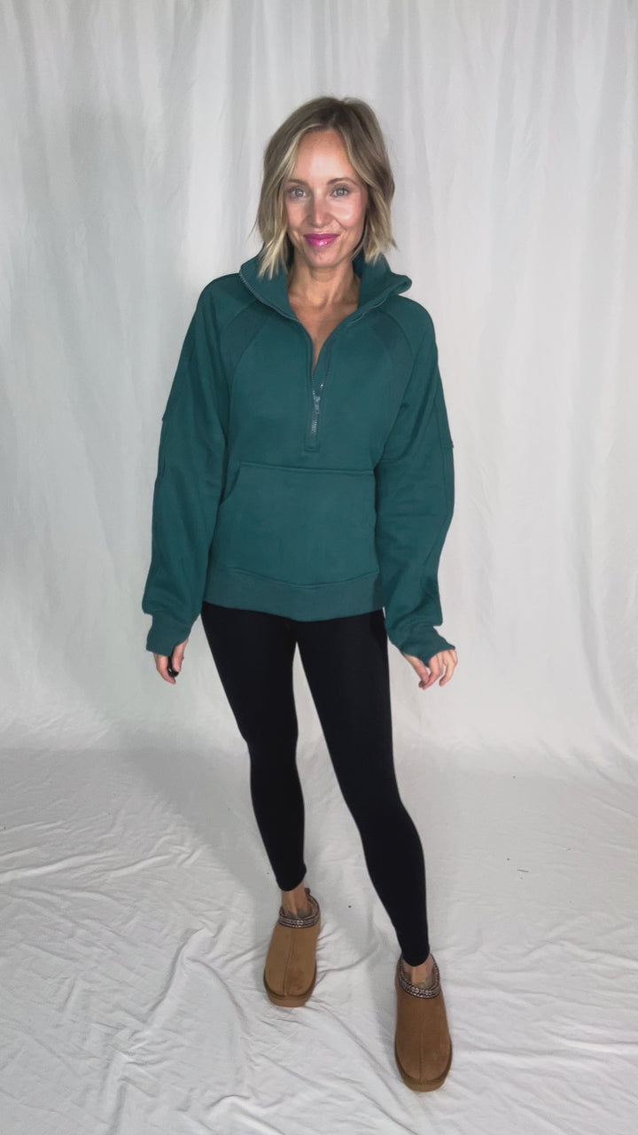 Hunter 1/2 Zip Pullover- TEAL