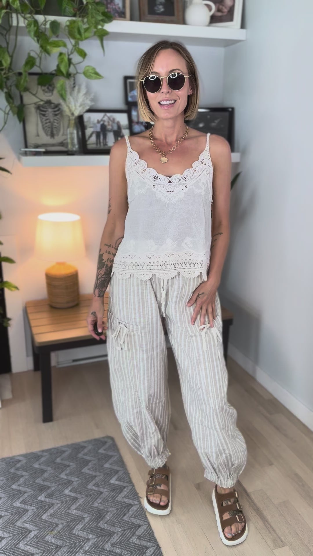 Boho Belle Crochet Lace Cami- WHITE DAISY