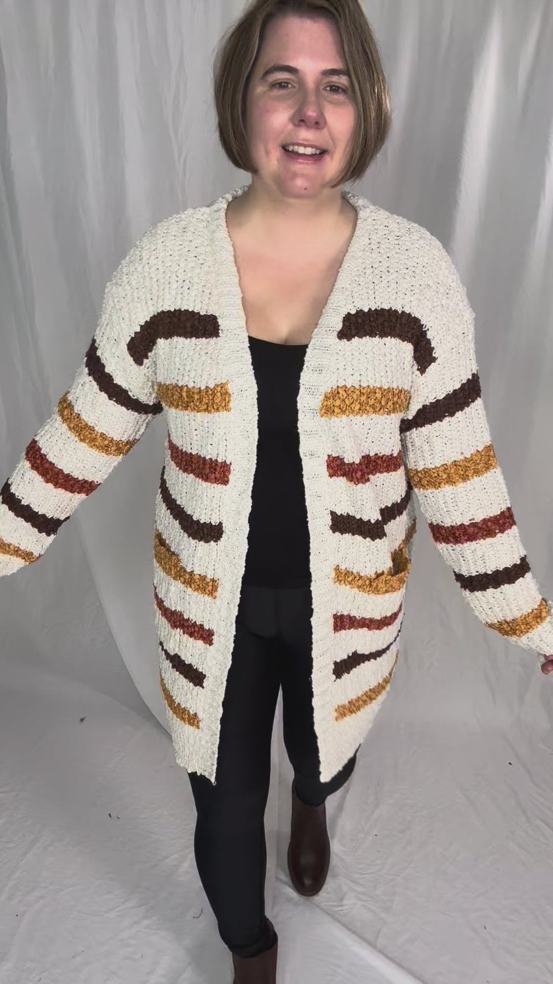 MICHELLE MAE Fall Stripes Cardigan