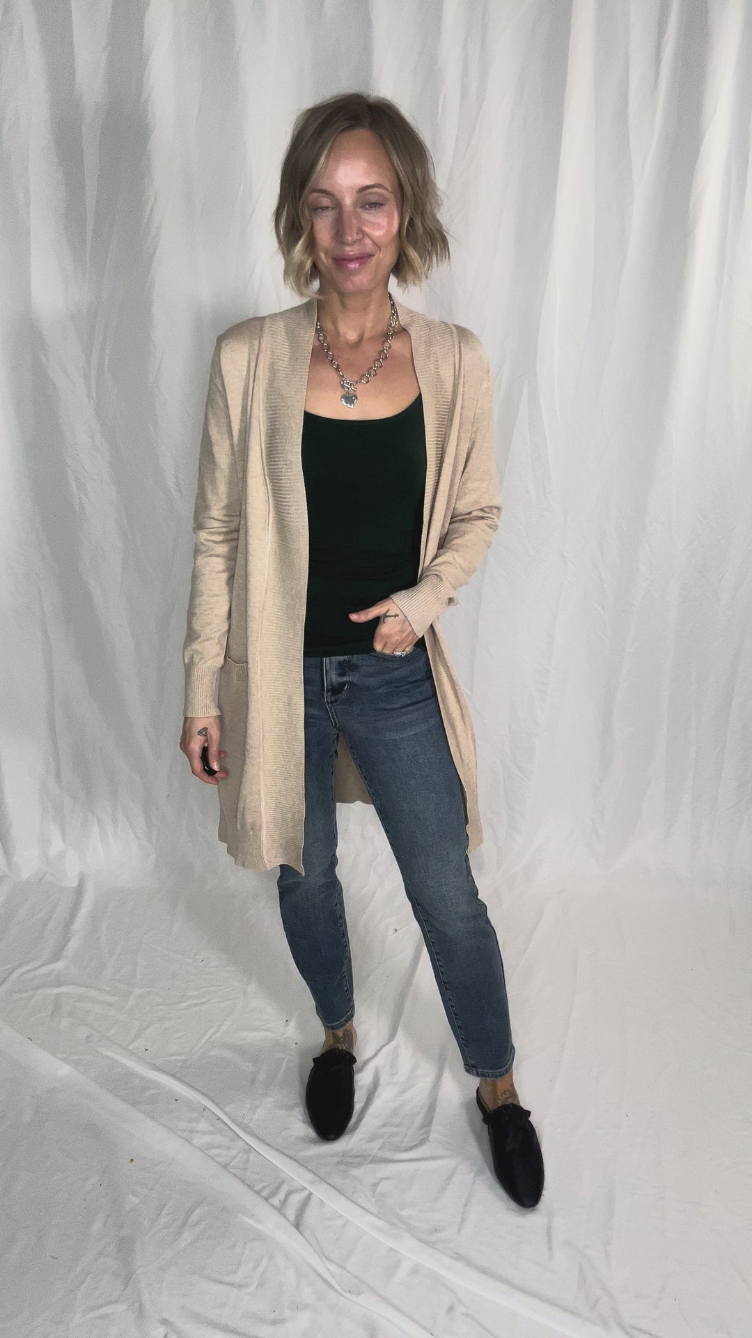 Birchwood Classic Pocket Cardigan- KHAKI