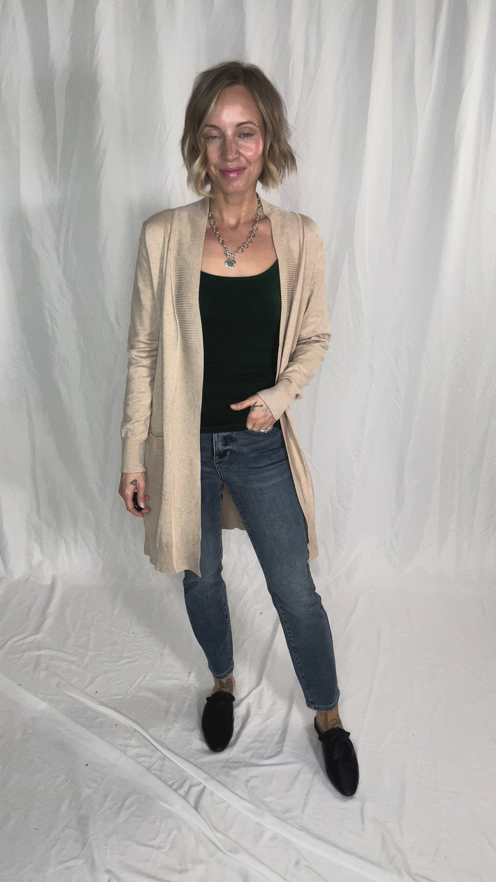 Birchwood Classic Pocket Cardigan- KHAKI