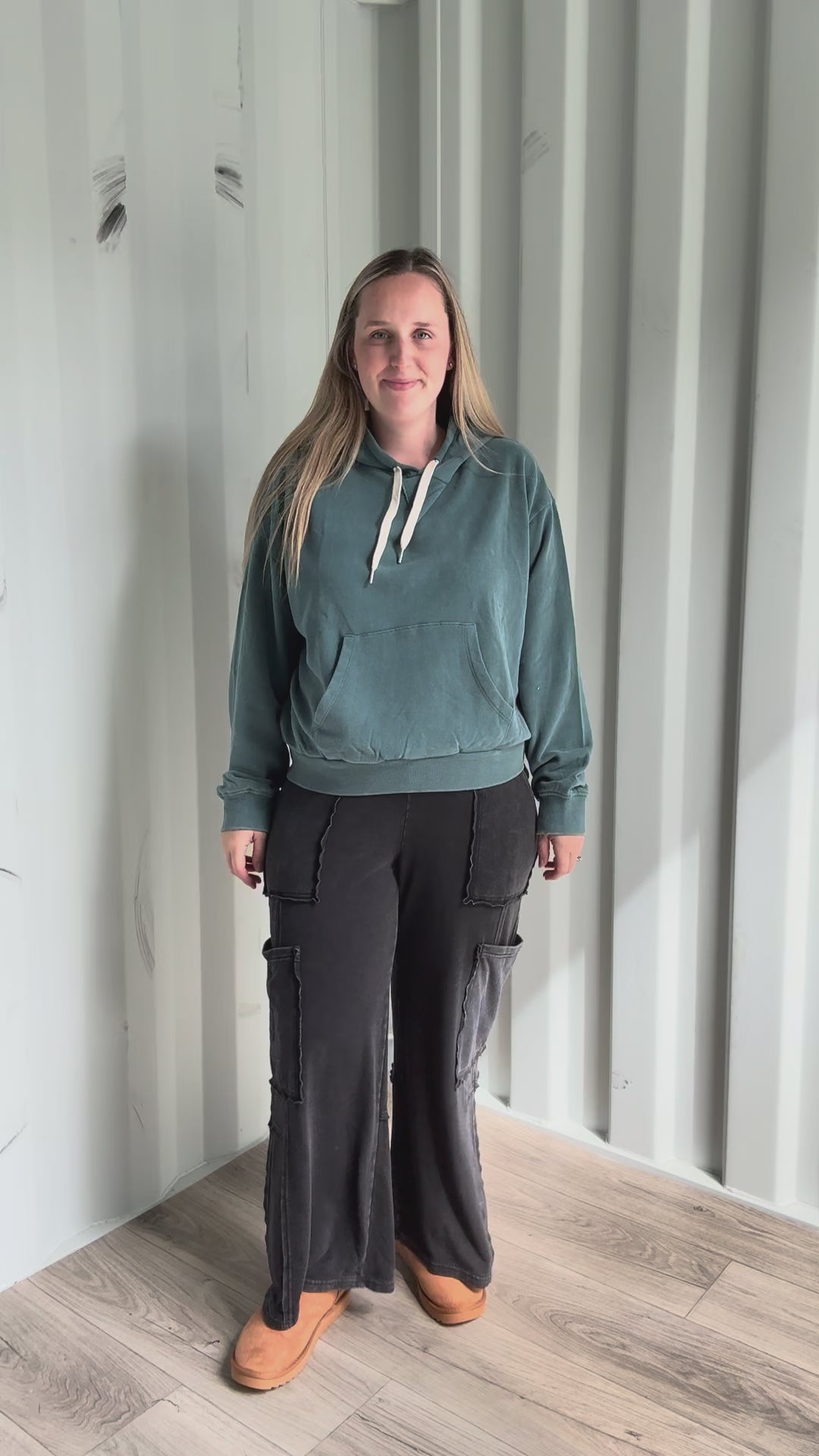 Lowen Washed Pullover Hoodie- DARK TEAL