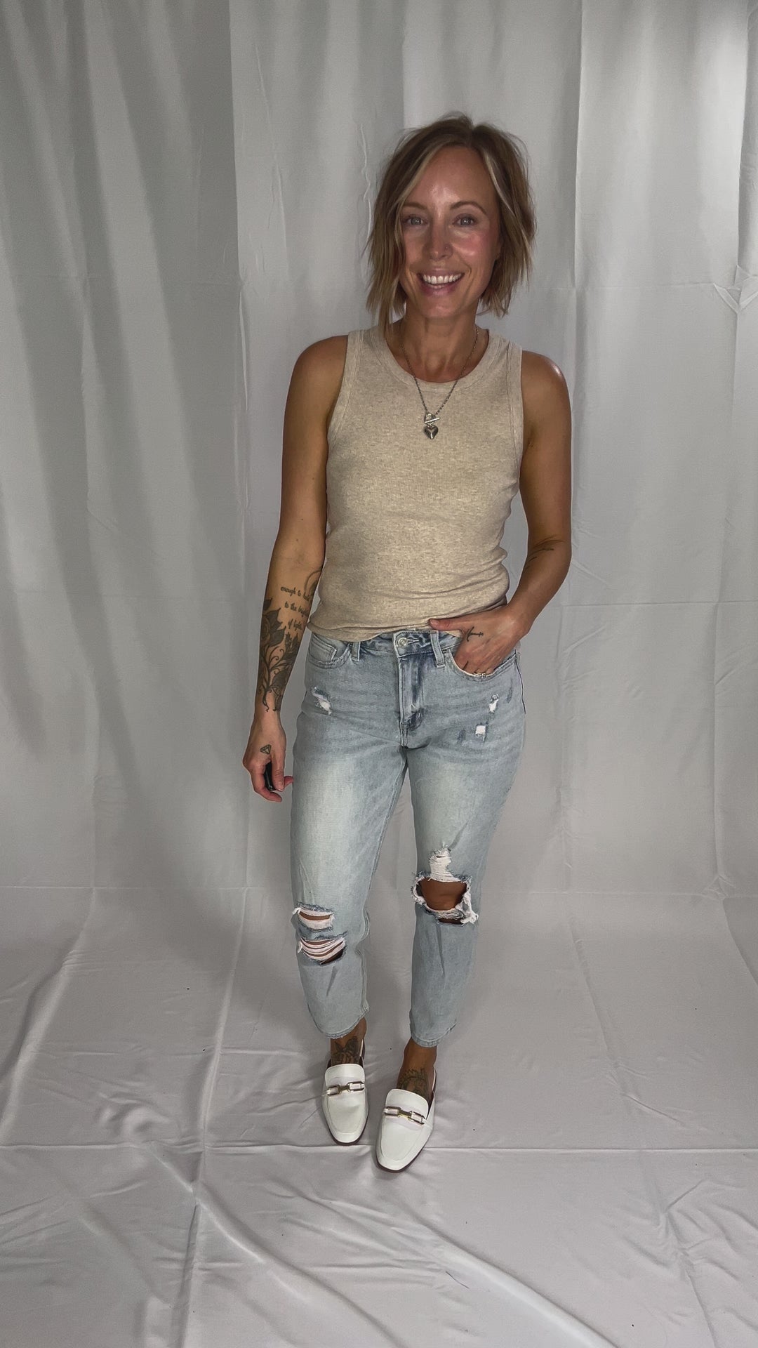 THREAD & SUPPLY Edlin Tank- CAPUCCINO HTHR