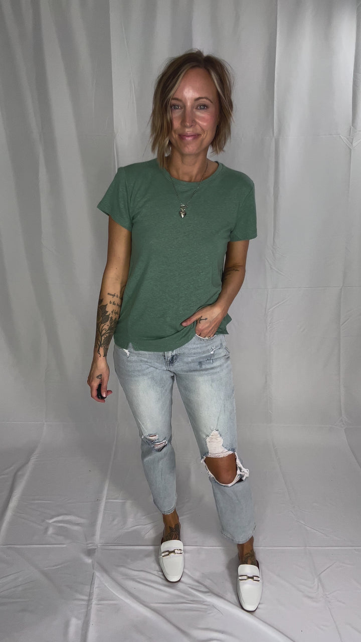 Solena Classic Round Hem Tee- SPRUCE-FINAL SALE