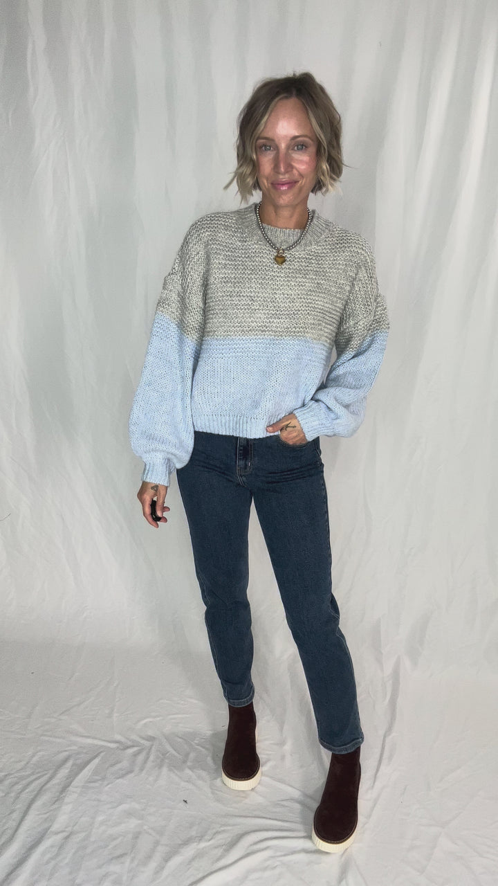 NOISY MAY Ophelia High Neck Sweater- CASHMERE BLUE