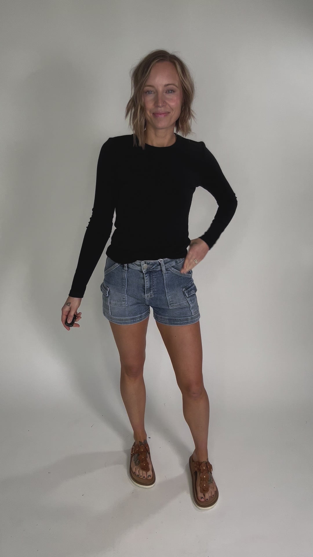 Samantha Round Neck Long Sleeve- BLACK
