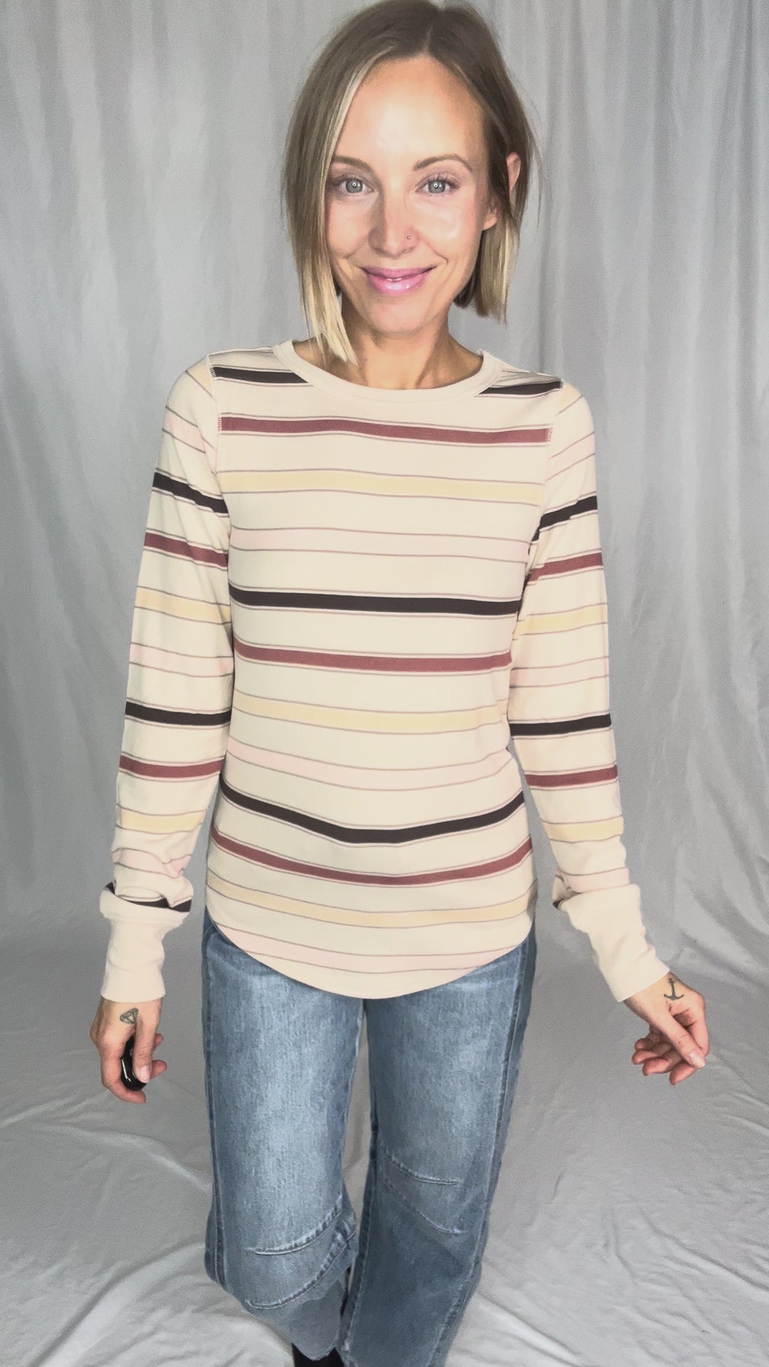 THREAD & SUPPLY Stacy Long Sleeve- AUTUMN STRIPE