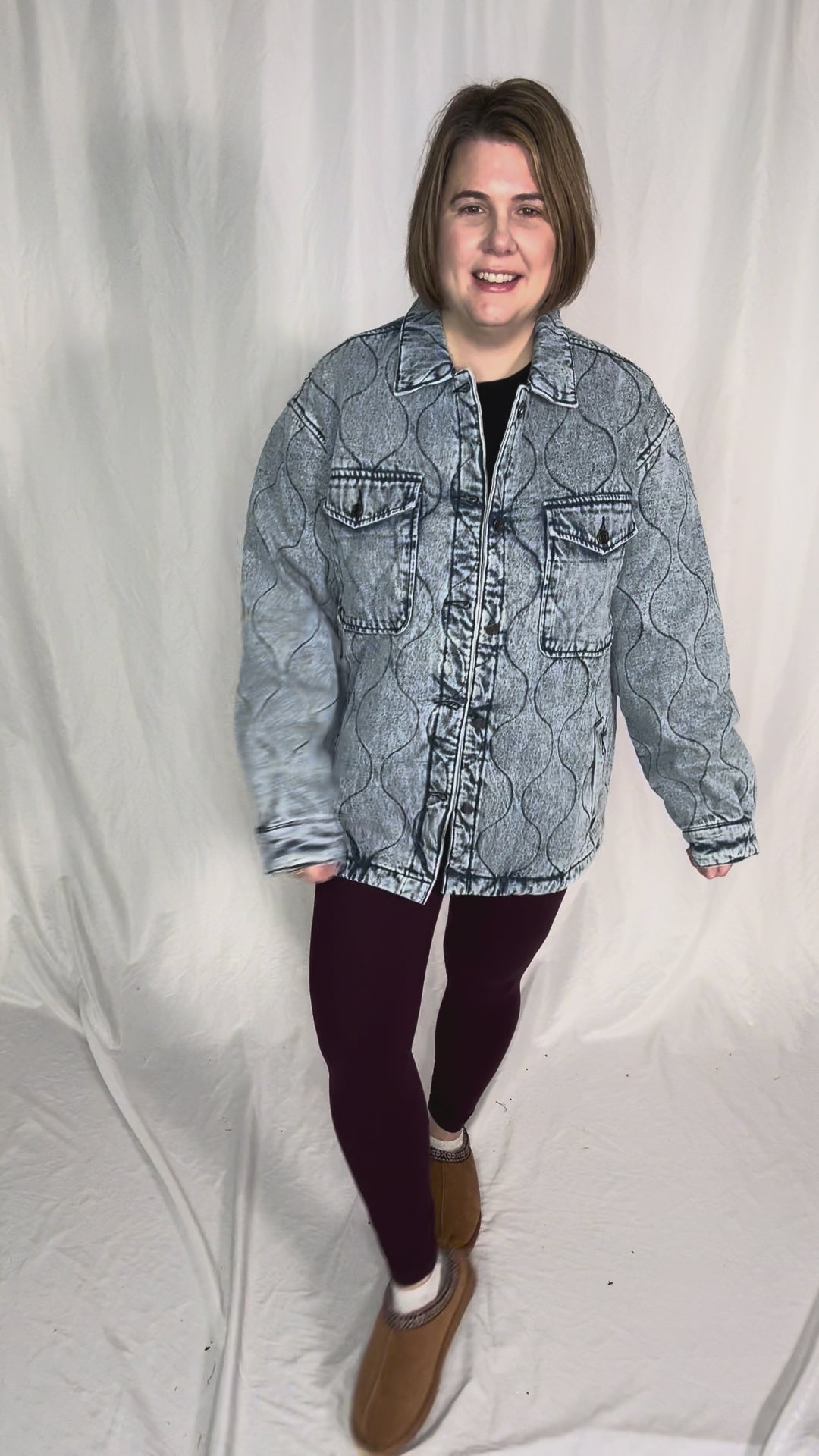 Deniva Quilted Denim Jacket- DENIM BLUE