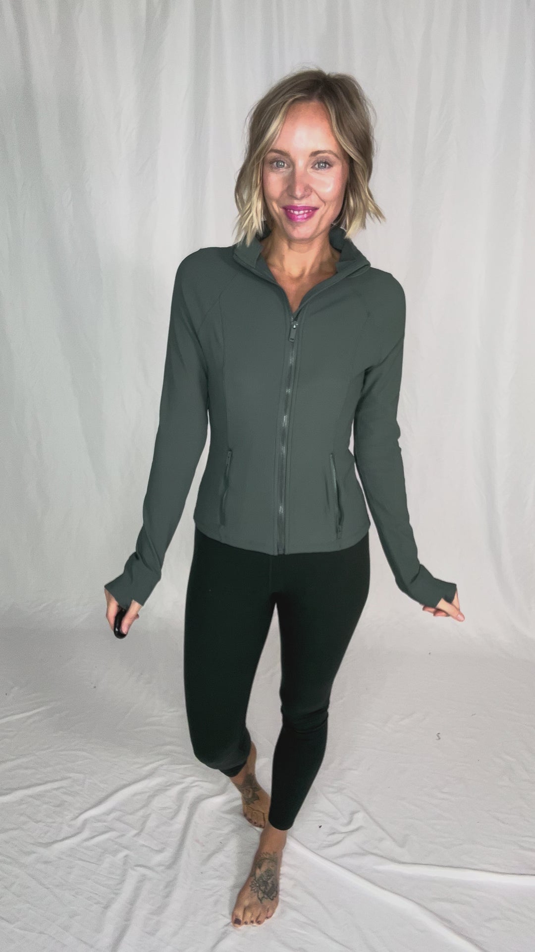 Aero Stretch Ribbed Jacket- DARK FOREST