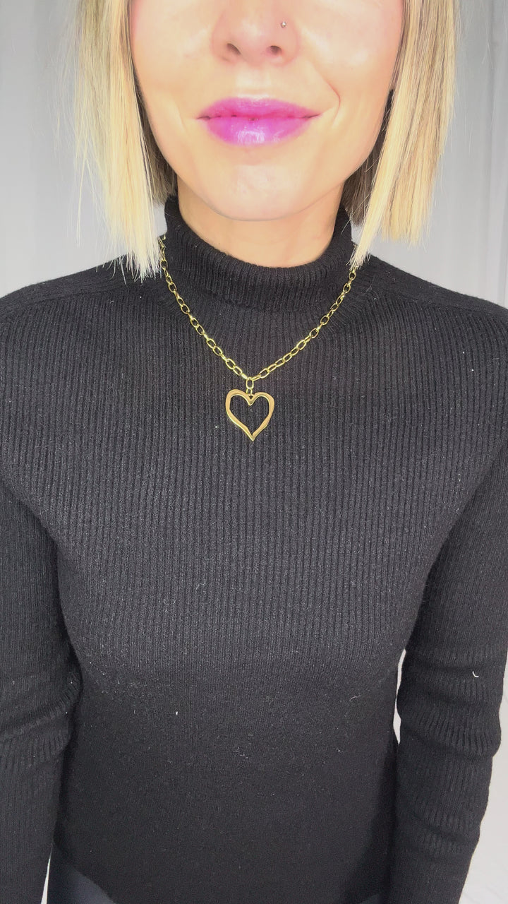 Heartlock Stainless Steel Necklace- GOLD