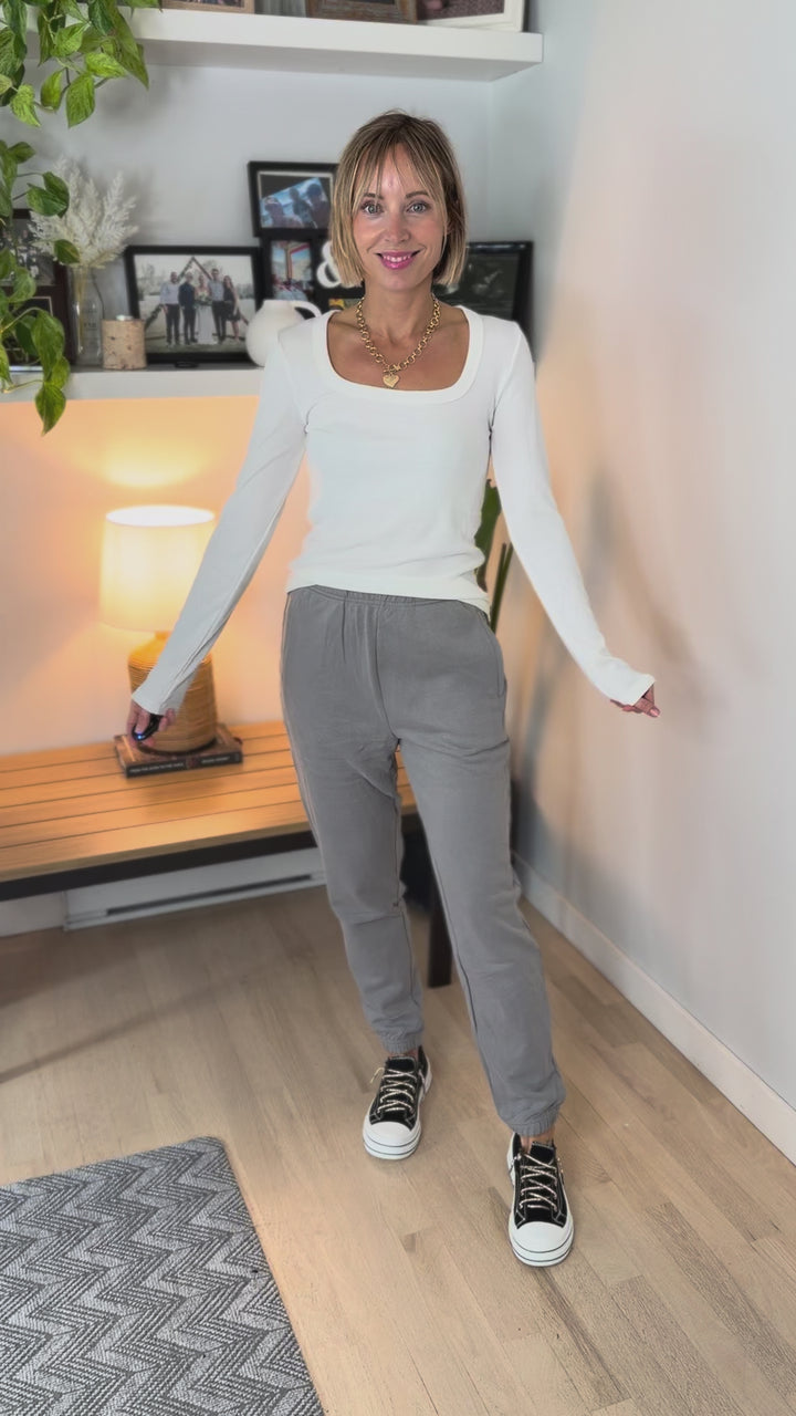 Brianna French Terry Sweatpants- GREY