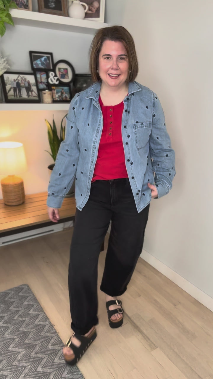 Tate Denim Shacket- LIGHT WASH