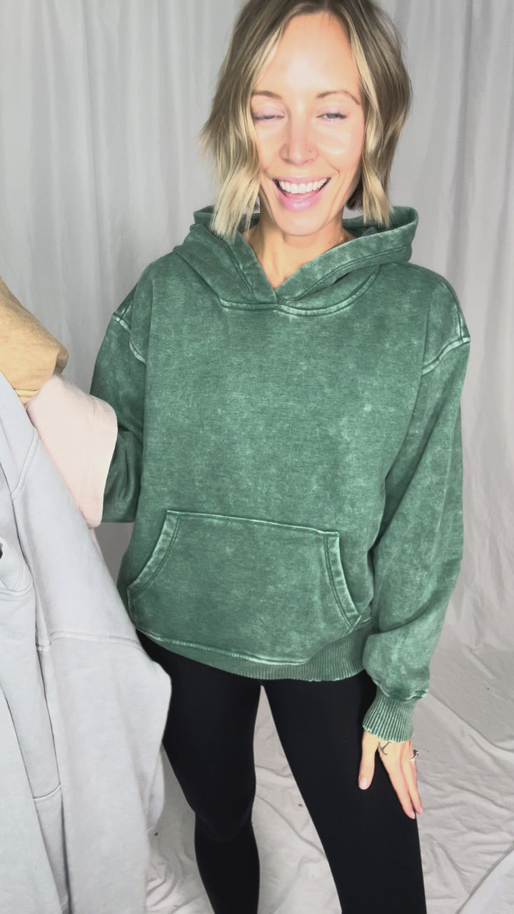 Sweater Weather Washed Hoodie- ASH MOCHA