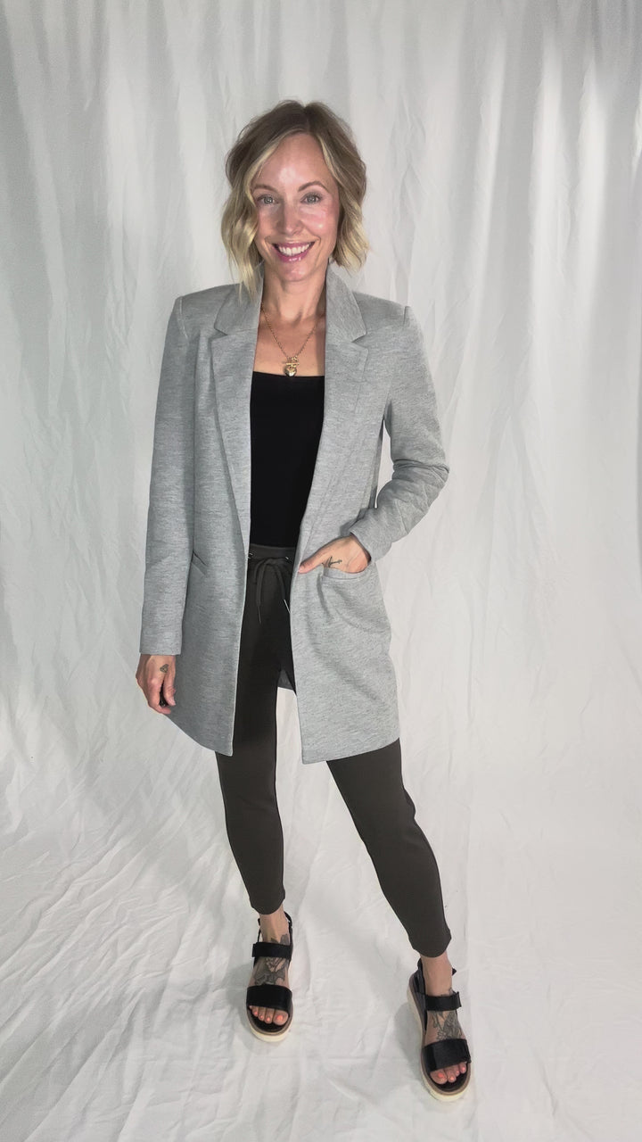 VERO MODA Verina Long Blazer- LIGHT GREY MELANGE