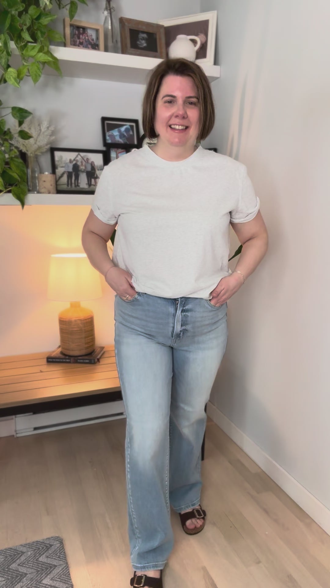 Tali Soft Cotton Blend Short Sleeve Tee- HTHR GREY