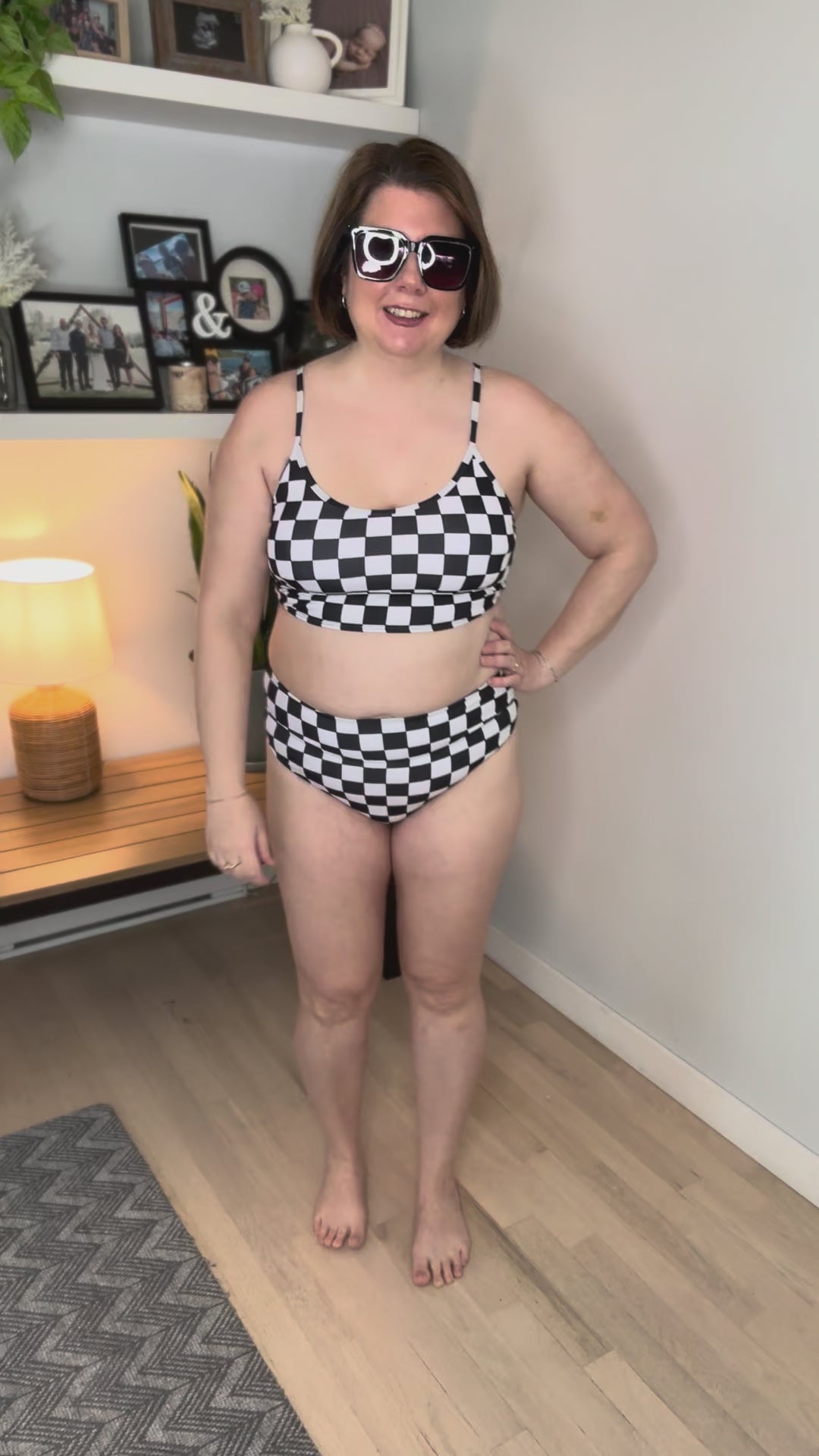 Sundazed Two Piece Swimsuit - BLACK/WHITE CHECKER