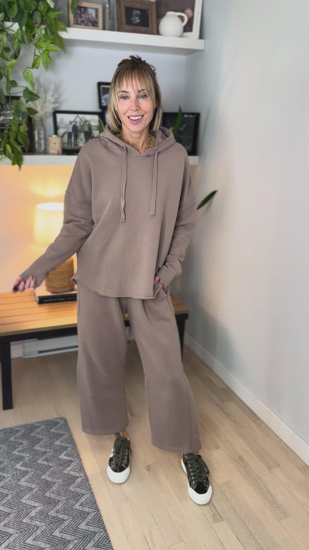 Mono B Malibu Soft Cotton Hoodie- SILKEN TAUPE