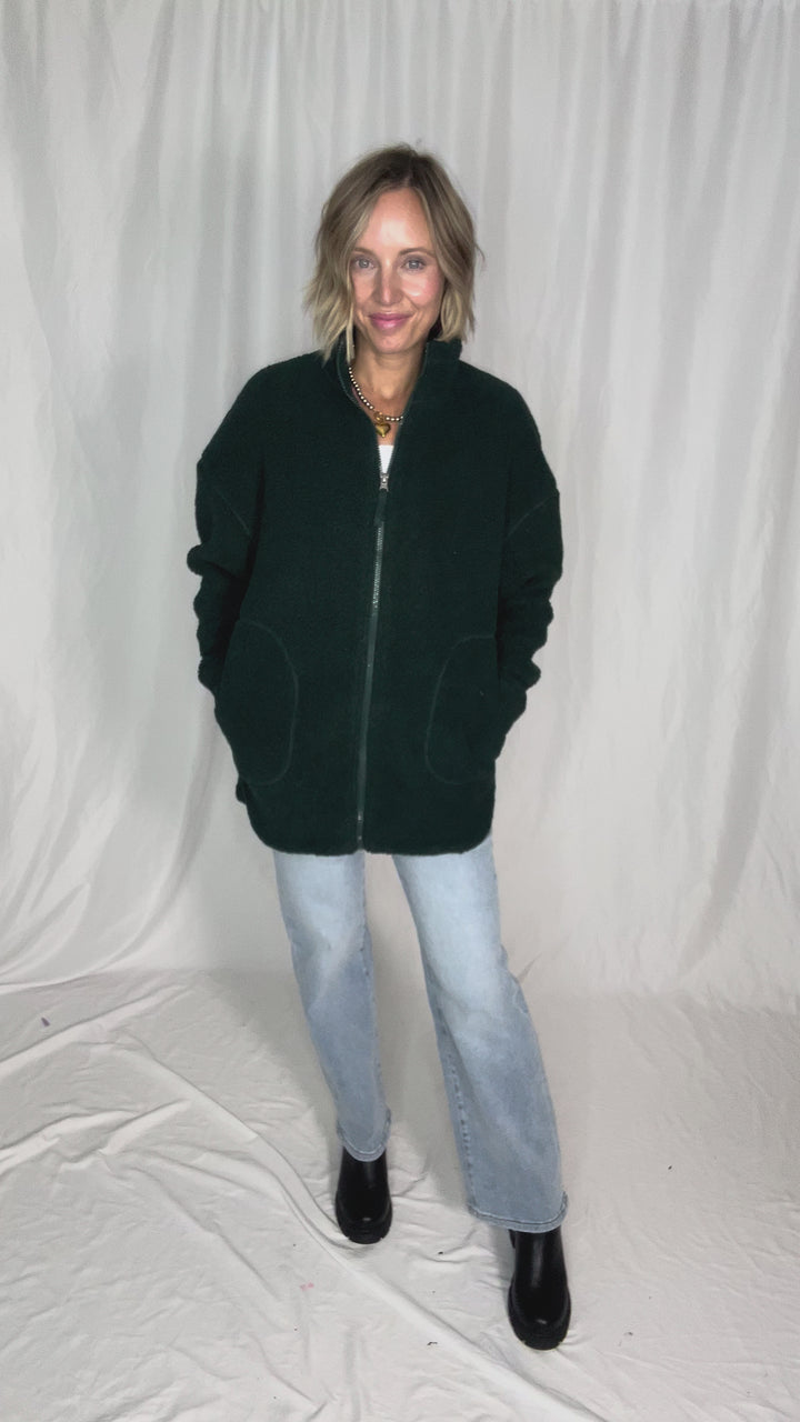 Tara Full Zip Berber Jacket- PONDEROSA PINE